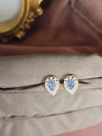 Silver Sapphire studs